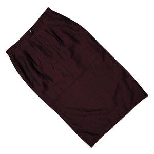 la belle (Germany) Mercerized Sateen Viscose Blend Pencil Maxi Skirt Bordeaux :